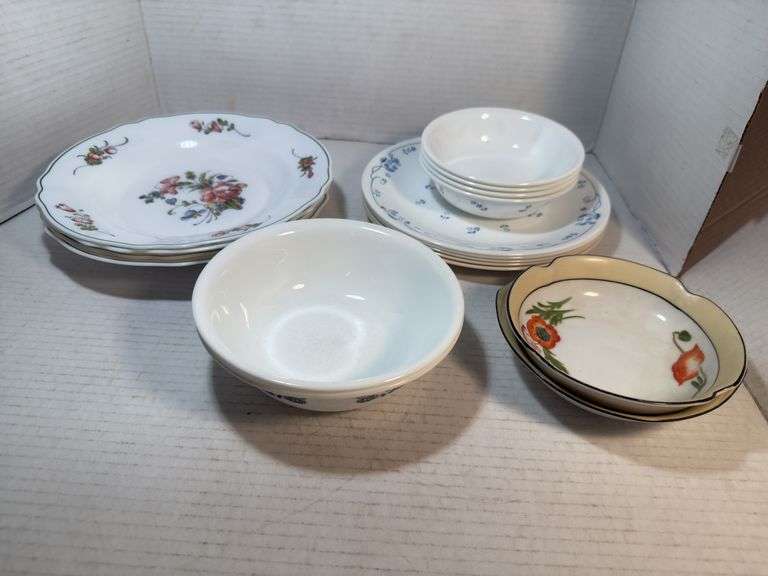 Collection of Floral Dinnerware: Plates, Bowls, and Saucers image