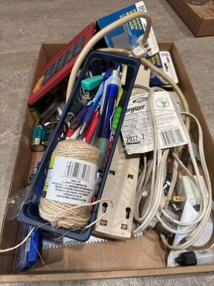 Box Lot of Various Household and Office Items