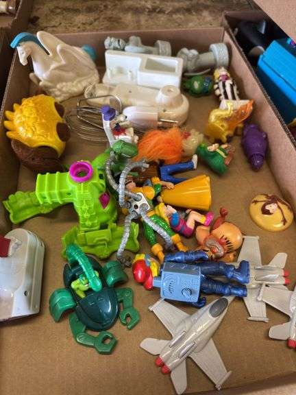 Box Lot of Assorted Action Figures, Toys, and Parts image