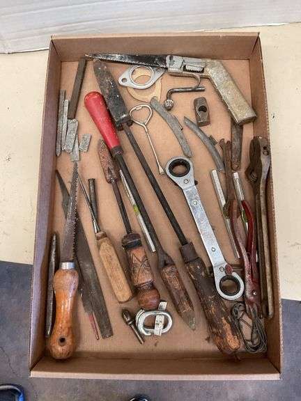 Box Lot of Assorted Hand & Vintage Plumbing Tools image