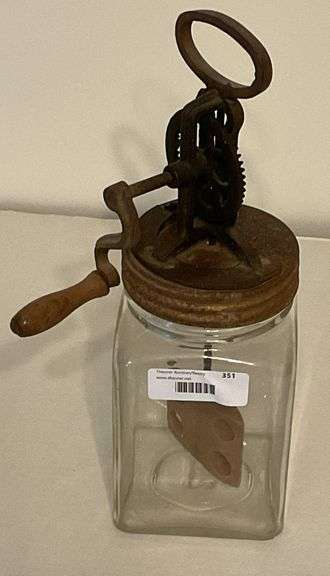 Hand Crank Butter Churn in Glass Jar image