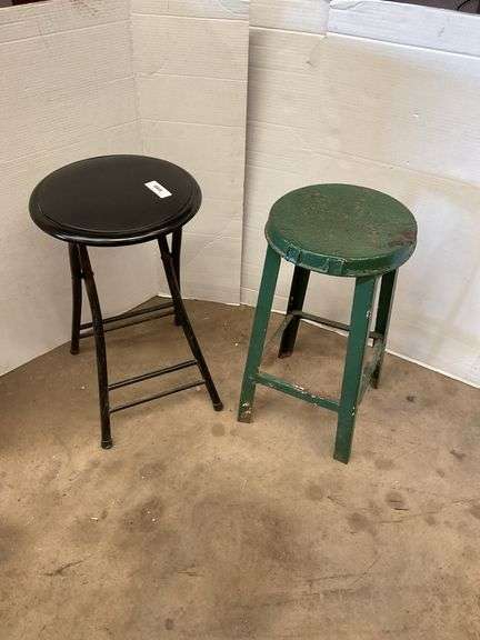 Two Industrial-Style Metal Stools image
