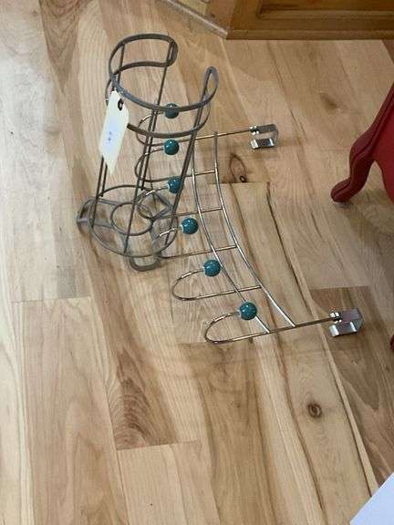 Metal Wine Rack with Turquoise Accents image
