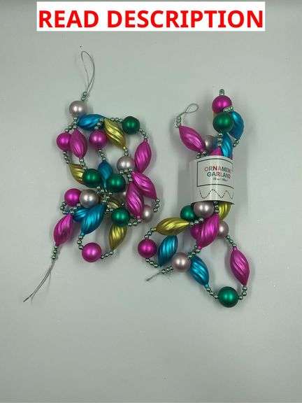 Two Colorful Beaded Ornament Garlands image