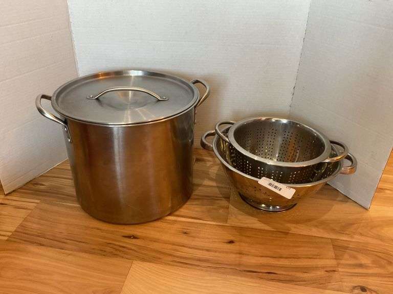 Stainless Steel Stock Pot with Basket and Colander Set image