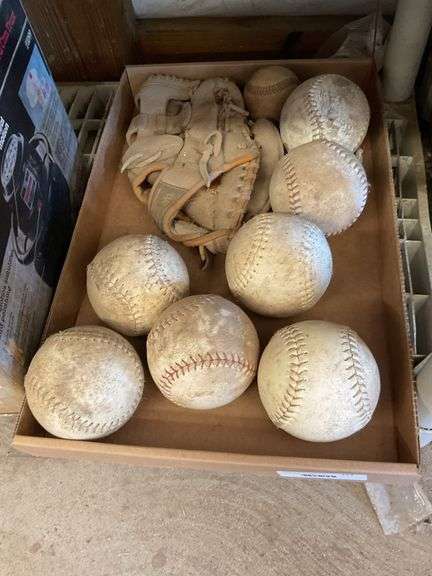 Box of Baseballs with Glove image