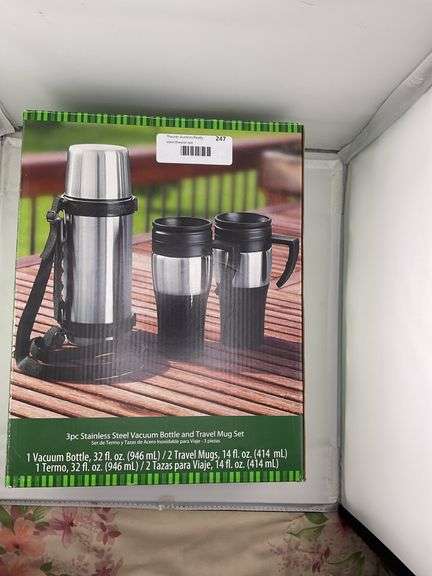 3pc Stainless Steel Vacuum Bottle and Travel Mug Set image