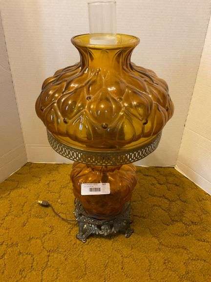 Amber Glass Electric Lamp image