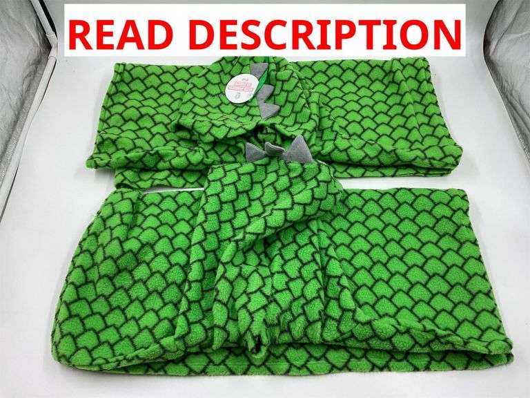 Kid's Hooded Dragon Blanket Poncho 23"x21"