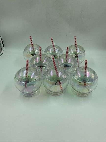 Set of 8 Iridescent Sphere Glass Candle Holders image
