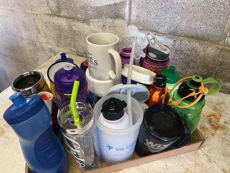 Assorted Water Bottles and Mugs - Variety of Styles and Brands image