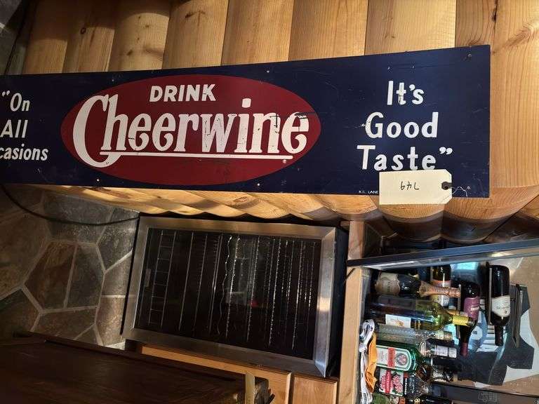 Cheerwine Drink Advertising Sign, 4 ft x 1 ft image
