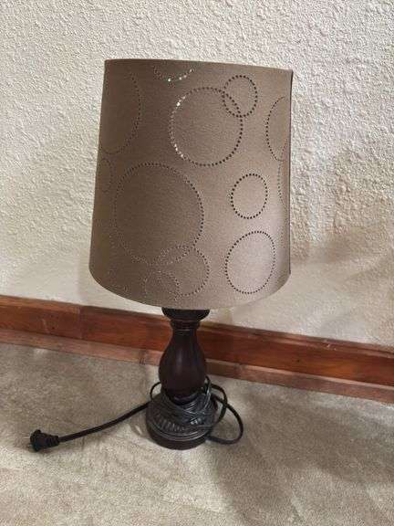 Brown Table Lamp with Circle Design