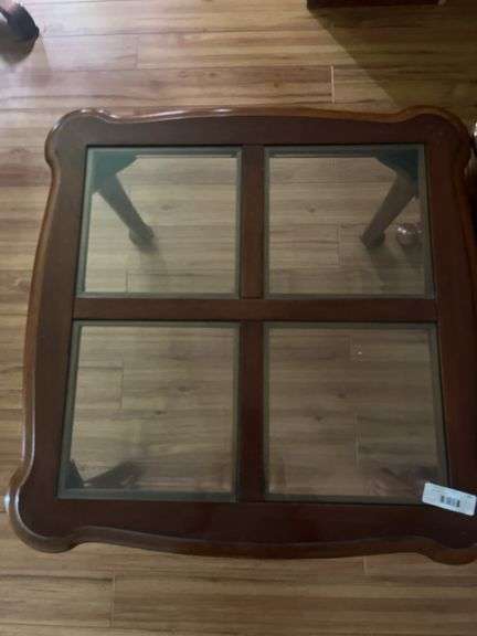 Pair of Glass-Topped End Tables