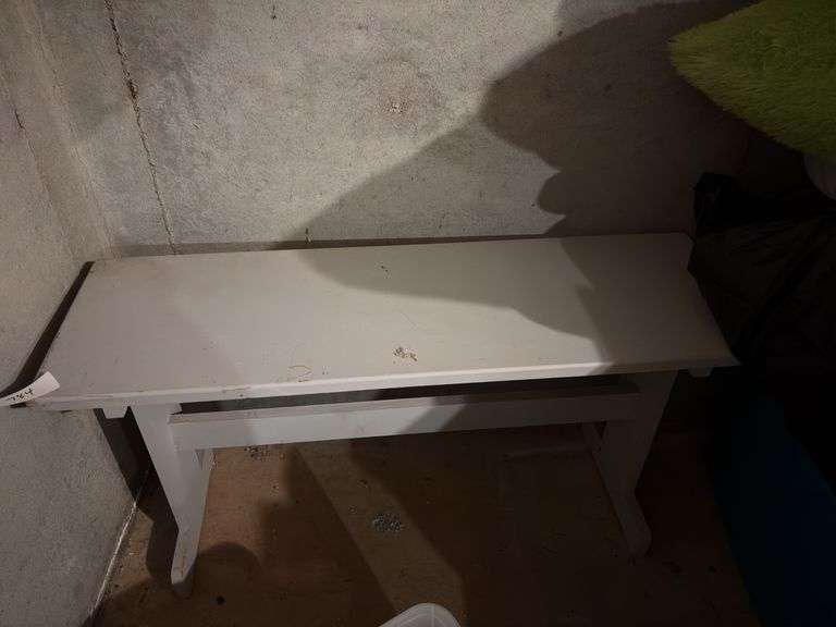 Painted Wood Bench, 37" x 12" x 20" image