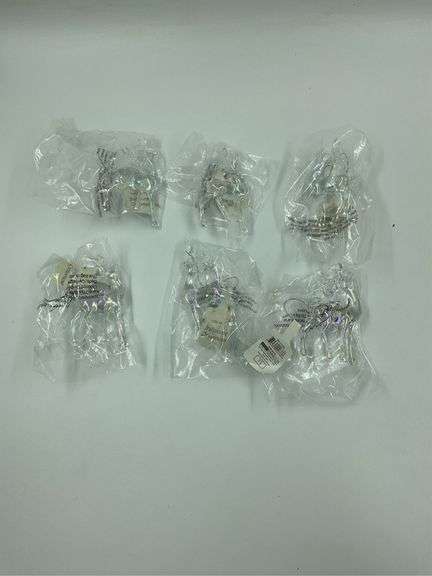 Set of 6 Iridescent Reindeer Christmas Ornaments image