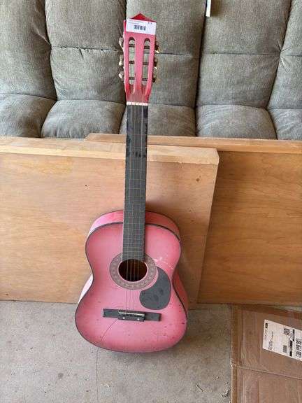 Pink Acoustic Guitar image