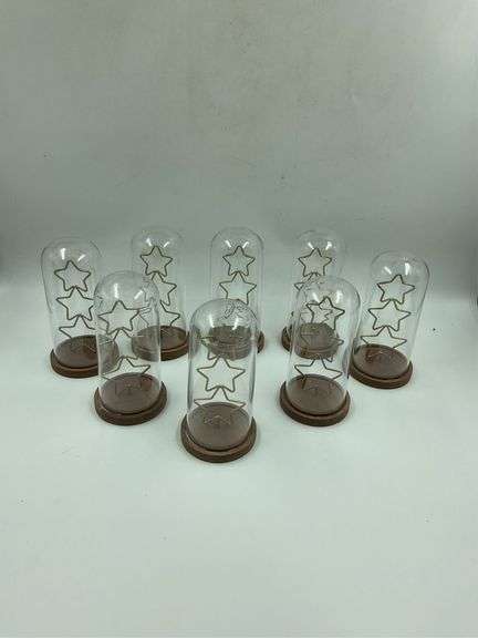 Set of 8 Glass Dome with Star Inserts image