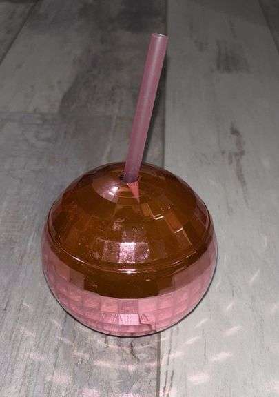 Lot of 8 Pink Disco Ball Tumblers image