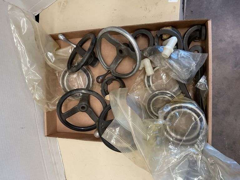 Lot of Metal Wheels, Bearings, and Fittings image