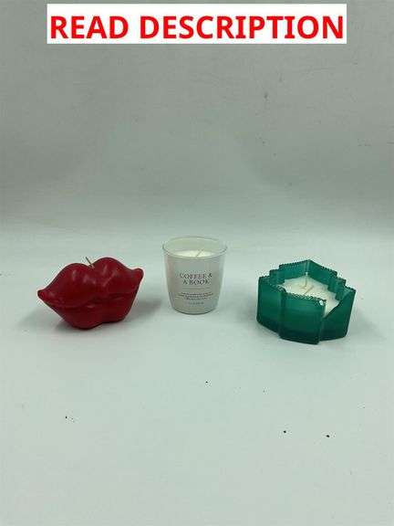 Lot of 3 Various Shaped Candles image