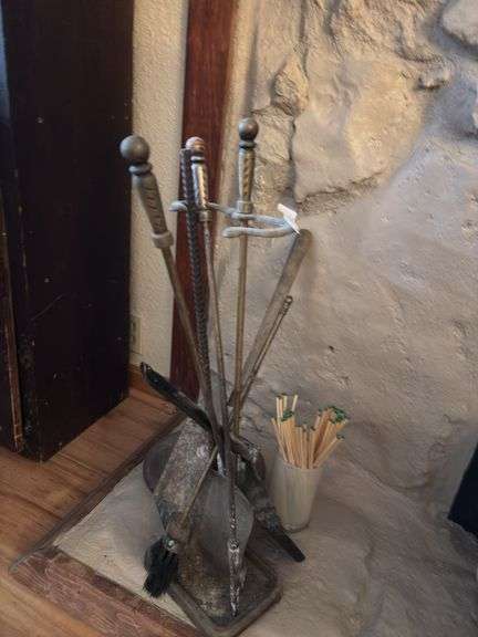 Fireplace Tool Set with Stand and Matches image