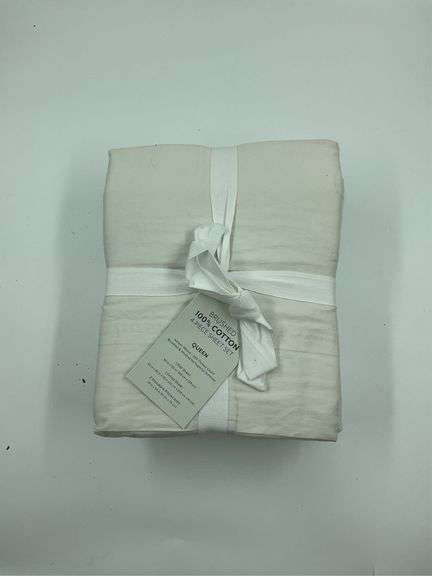 Brushed 100% Cotton 4-Piece Queen Sheet Set image
