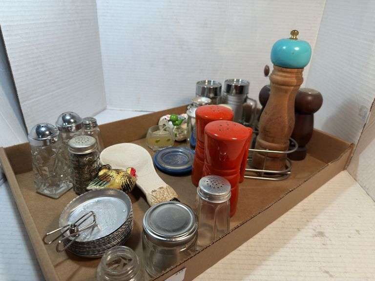 Mixed Lot of Salt and Pepper Shakers, Grinders, and Kitchenware image