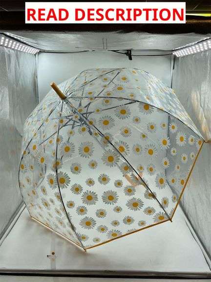 ShedRain Clear Bubble Umbrella with Daisy Print image