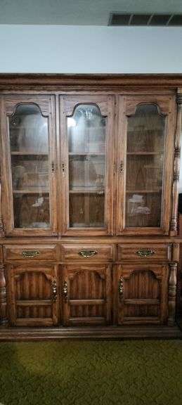 Oak China Hutch (53 x 77 x 18) image