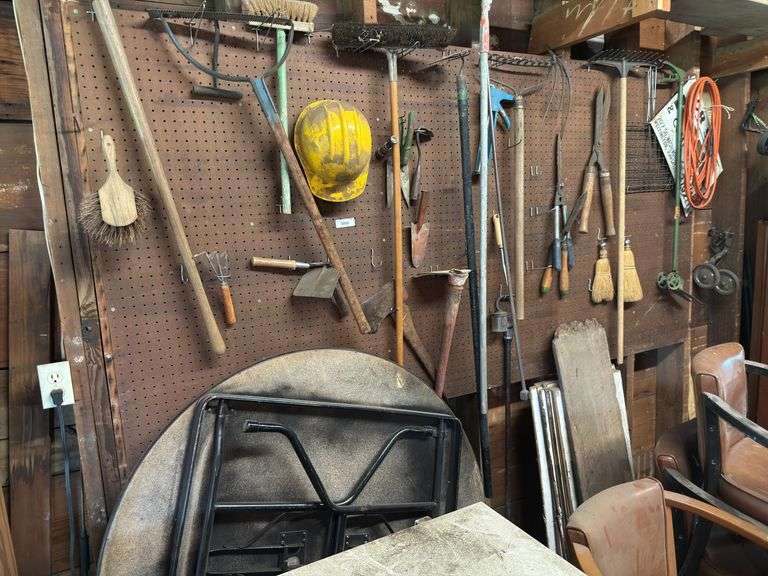 Assorted Tools, Building Materials and Folding Table image