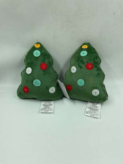 Pair of Light Up Christmas Tree Decorative Pillows image