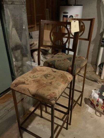 Pair of Western Style Bar Stools, Seat: 16x17, Height: 33" image