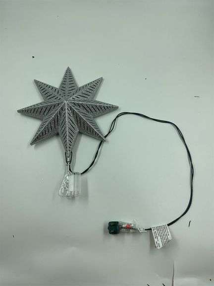 Silver Glitter Star Christmas Tree Topper image