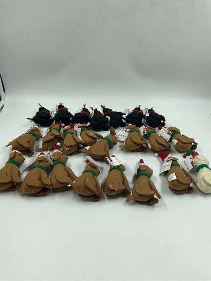 Lot of 24 Plush Christmas Dog Ornaments image