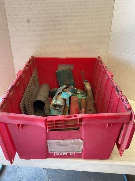 Crate of Mixed Tools and Hardware image