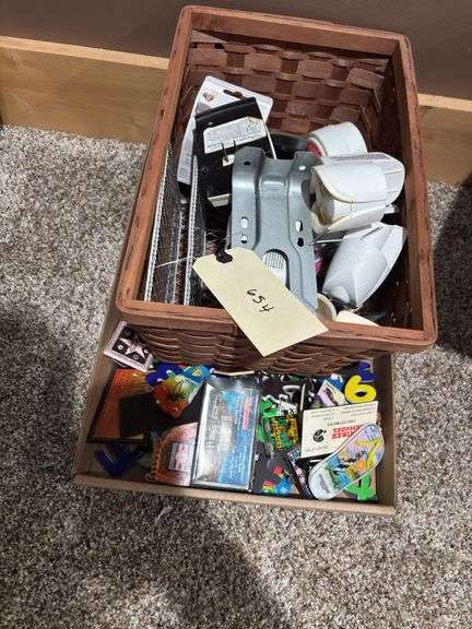 Basket Lot with Air Wick Refills, Metal Bracket, Magnets, and More image