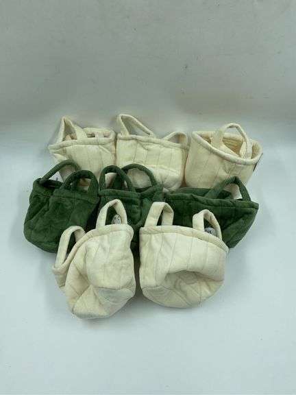 Lot of 10 Miniature Quilted Tote Bags image