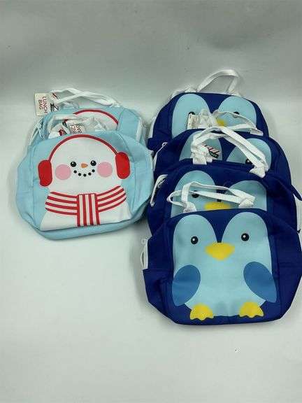 Penguin and Snowman Insulated Lunch Bags, Set of 6 image