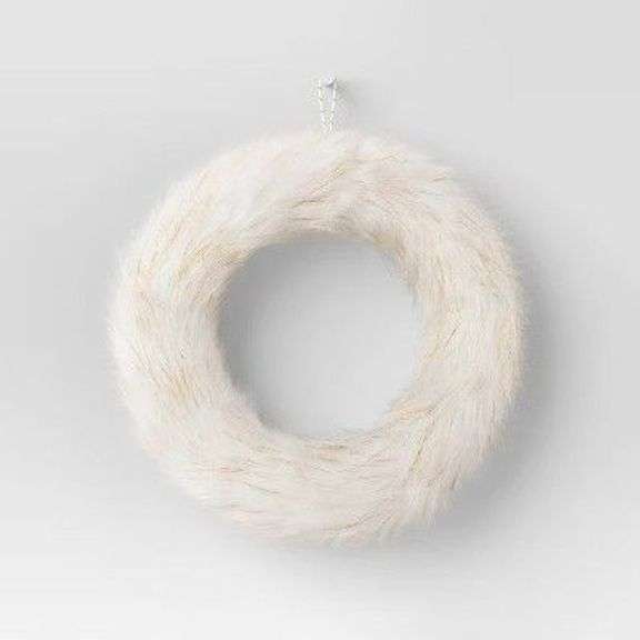 Faux Fur Wreath - Neutral Decor image