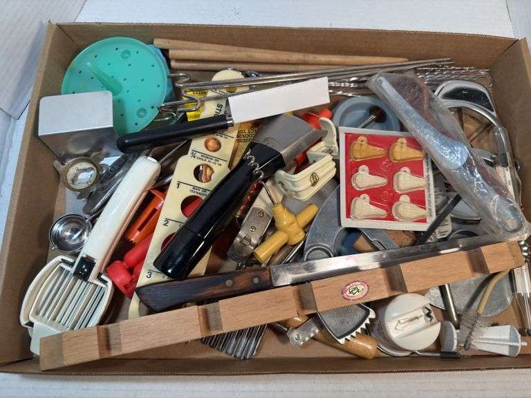 Box Lot of Assorted Kitchen Utensils and Gadgets image