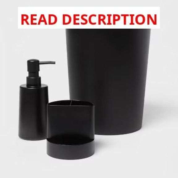 Room Essentials 3-Piece Black Bathroom Set image