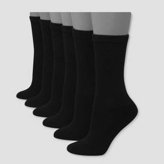 Hanes Premium Cool Comfort Crew Socks - 6 Pairs, Size 5-9 image