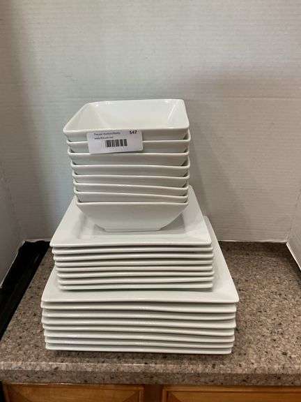 Set of Square White Dishes image