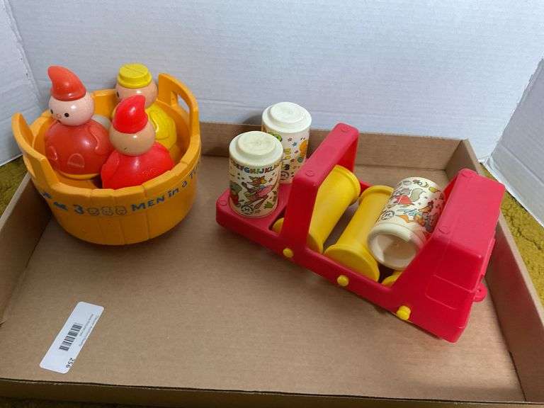 Vintage Fisher-Price Toys - 3 Men in a Tub & Car image