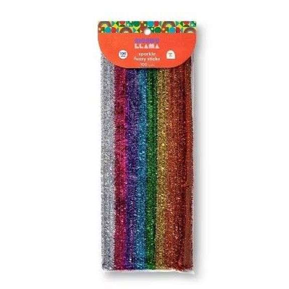 Craft Fuzzy Sticks - Llama Sparkle Chenille Stems for DIY Crafts image