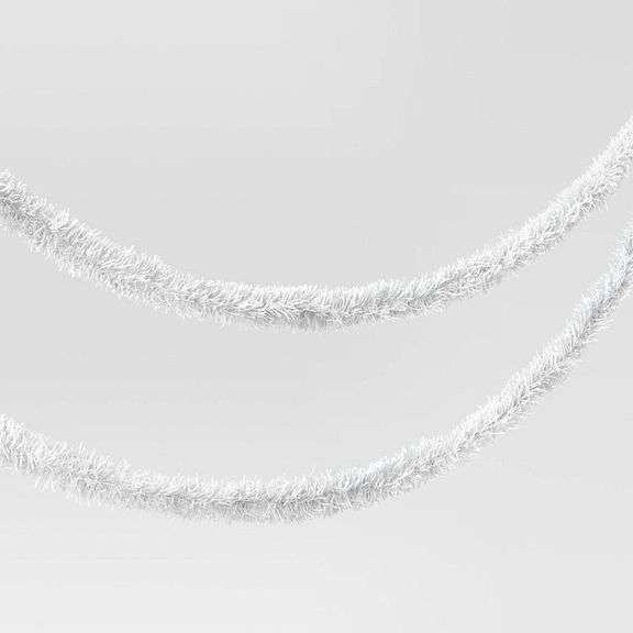 Wondershop Silver Tinsel Garland - 15 Feet image