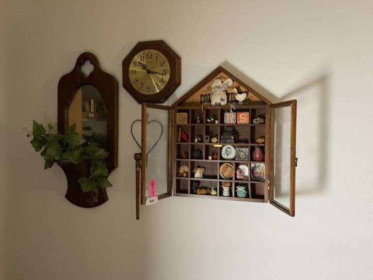 Wall Decor Collection: Clock, Mirror Planter, and Shadow Box Cabinet image