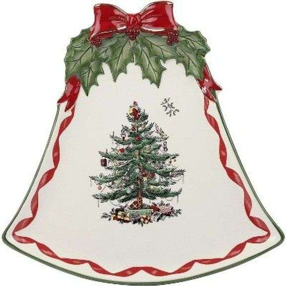Spode Christmas Tree Ribbon Bell Coupe Plate image