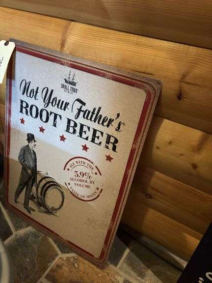 Small Town Brewery "Not Your Father's Root Beer" Metal Sign, 18" x 24" image
